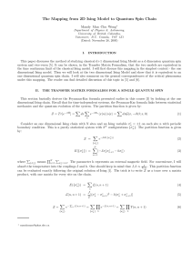 The Mapping from 2D Ising Model to Quantum Spin Chain