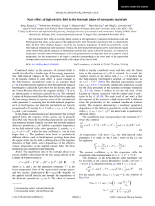 Kerr effect at high electric field in the isotropic