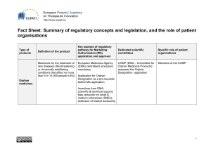 Summary of regulatory concepts and legislation, and the role of