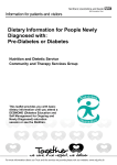 Dietary Information for People Newly Diagnosed with: Pre