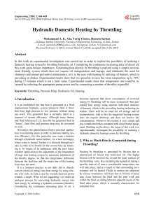 Hydraulic Domestic Heating by Throttling