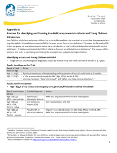 Iron Deficiency Anemia - Government of Nunavut