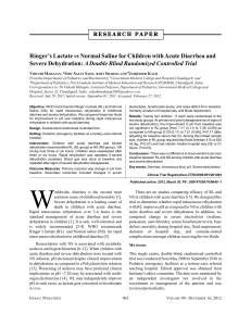 Ringer`s Lactate vs Normal Saline for Children