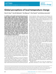 Global perceptions of local temperature change