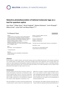 Selective photodissociation of tailored molecular - Beilstein