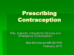 Contraception - Max Brinsmead MB BS PhD