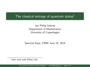 The classical entropy of quantum states=110ptJoint work with Elliott