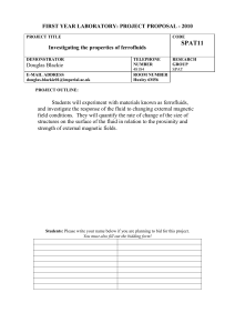 first year laboratory: project proposal