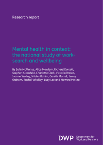 Mental health in context: the national study of work- search