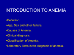 INTRODUCTION TO ANEMIA