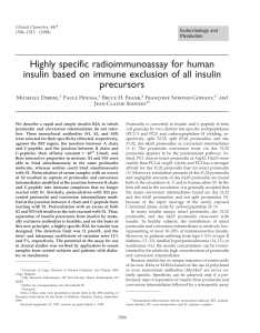 Highly specific radioimmunoassay for human insulin