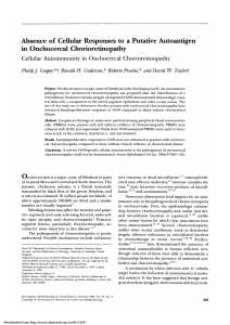 Absence of cellular responses to a putative autoantigen in