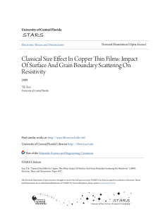 Classical Size Effect In Copper Thin Films: Impact Of Surface And