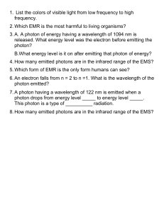 List the colors of visible light from low frequency to high frequency