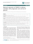 Reduced expression of SMAD4 in gliomas correlates with