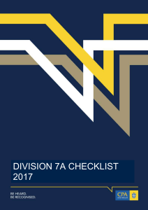 2017 Division 7A Checklist
