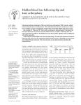 Hidden blood loss following hip and knee arthroplasty