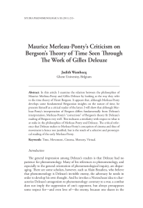 Maurice Merleau-Ponty`s Criticism on Bergson`s Theory of