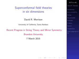 Superconformal field theories in six dimensions
