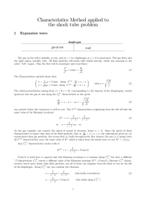 Characteristics Method applied to the shock tube problem