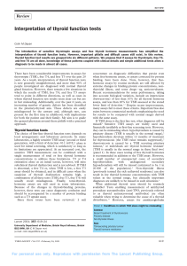 Interpretation of thyroid function tests