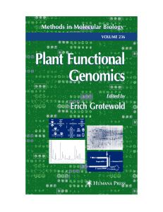 Plant Functional Genomics Plant Functional Genomics