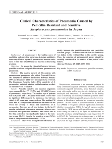 Clinical Characteristics of Pneumonia Caused by Penicillin - J