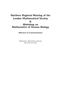 LMS Northern Meeting: Abstracts of Communications