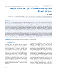 Length Scales Analysis of Wave Scattering from Rough Surfaces