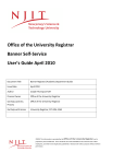 Office of the University Registrar Banner Self‐Service User`s Guide