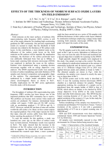 Effects of the Thickness of Niobium Surface Oxide Layers on Field