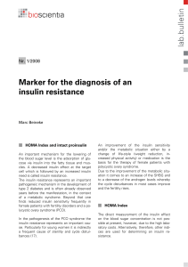 Marker for the diagnosis of an insulin resistance