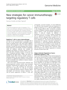 New strategies for cancer immunotherapy: targeting regulatory T cells
