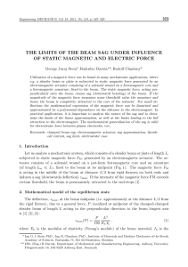 the limits of the beam sag under influence of static magnetic and