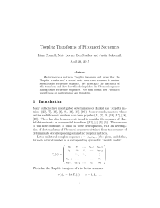 Toeplitz Transforms of Fibonacci Sequences