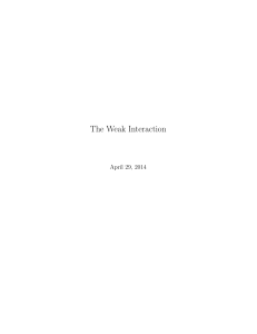 The Weak Interaction - University of Warwick