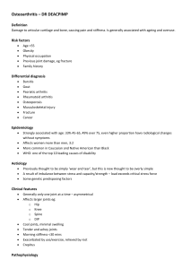 Osteoarthritis - Medically fit for exams