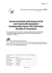 (vCJD) and Transmissible Spongiform Encephalopathy Agents