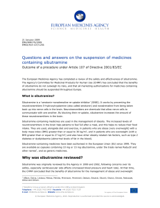 Questions and answers on the suspension of medicines containing