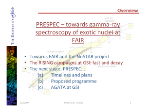 PRESPEC – towards gamma-ray spectroscopy of exotic nuclei at FAIR