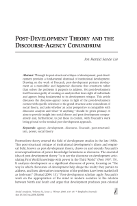 Post-DeveloPment theory anD the Discourse-agency