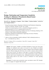 Design, Fabrication and Temperature Sensitivity Testing of a
