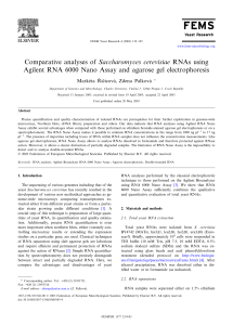 Comparative analyses of Saccharomyces cerevisiae RNAs using