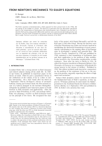 FROM NEWTON`S MECHANICS TO EULER`S EQUATIONS