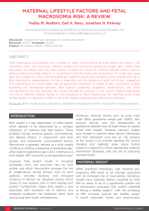 maternal lifestyle factors and fetal macrosomia risk