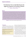 Psychiatrists` View on the Risk Factors for Aggressive Behavior in