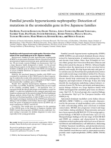 Familial juvenile hyperuricemic nephropathy: Detection of mutations