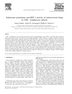Naltrexone potentiates anti-HIV-1 activity of antiretroviral drugs in