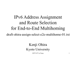 IPv6 Address Assignment and Route Selection for End-to-End