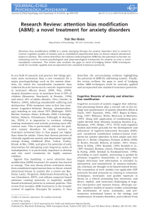 attention bias modification (ABM): a novel treatment for anxiety